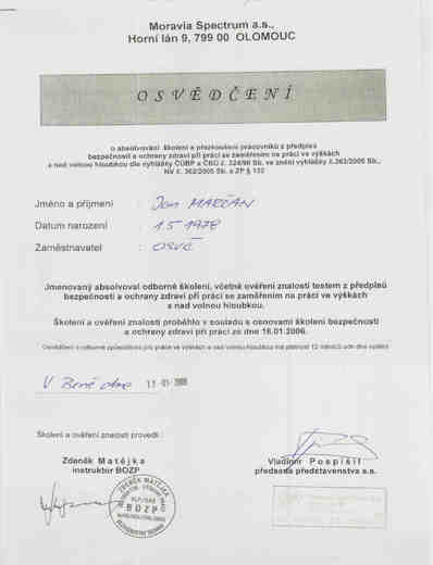 Certifikáty a osvědčení
